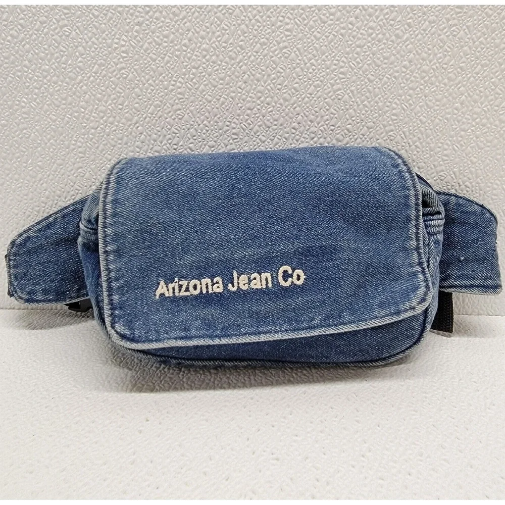 Vintage Arizona Jean Co. Kids Blue Denim Fanny Pack Waist Bag 90s - Adjustable